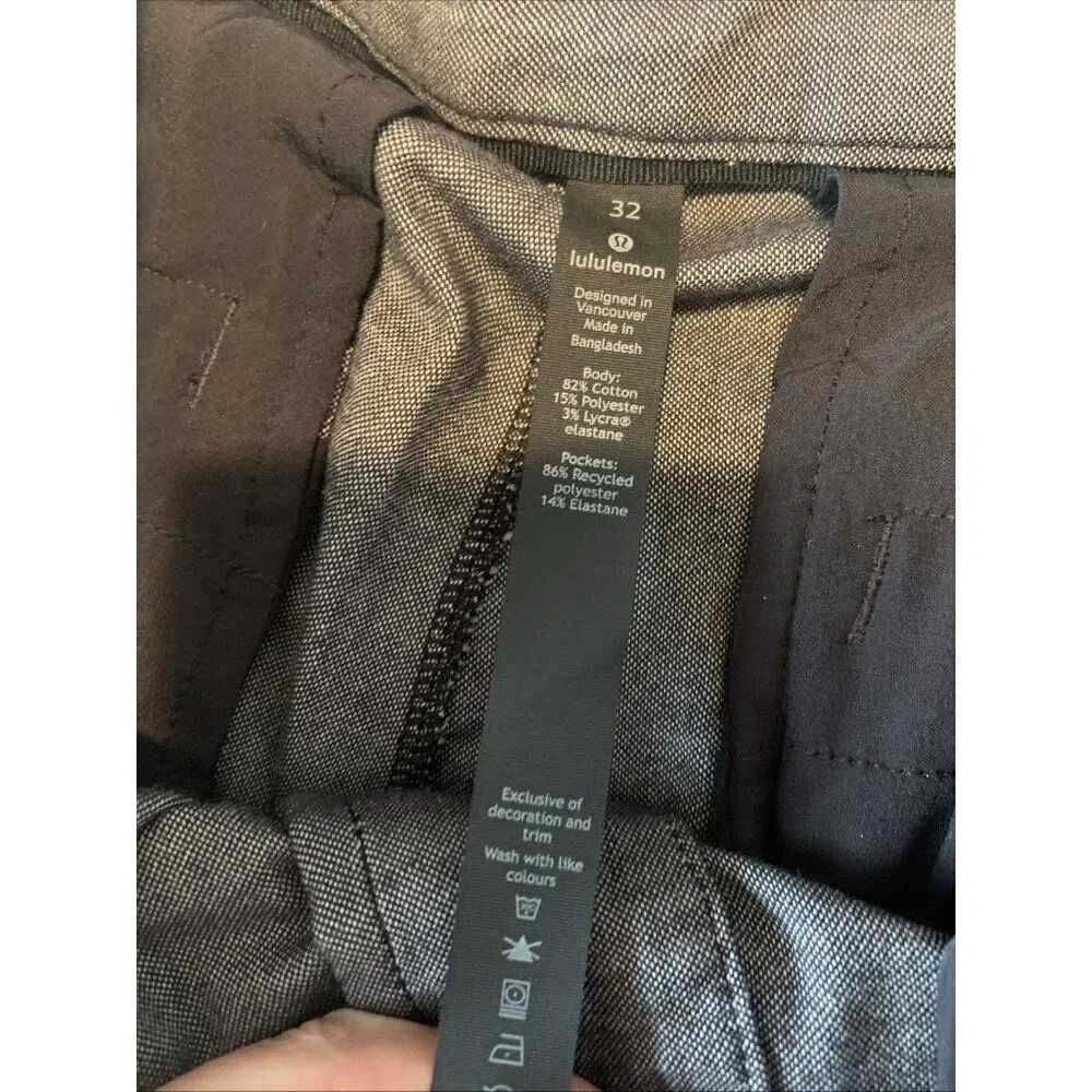 Lululemon Mens Casual Black Gray Shorts 11” Size 32 Medium